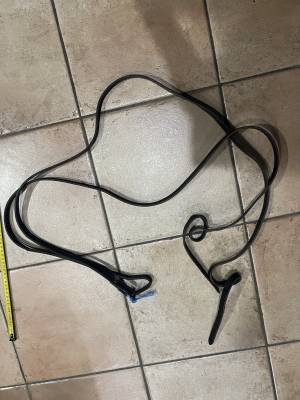 Rênes ouverte Western split reins  Cuir noir lisse 