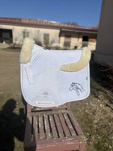Tapis merino dressage blanc Première Equine