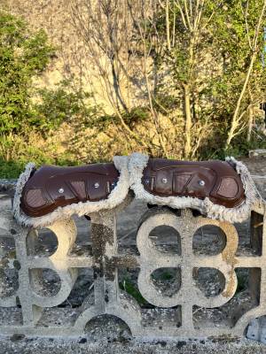 Guêtres cheval marron mouton taille M
