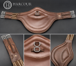 Sangle bavette Harcour en cuir marron &ndash; &eacute;lastiques