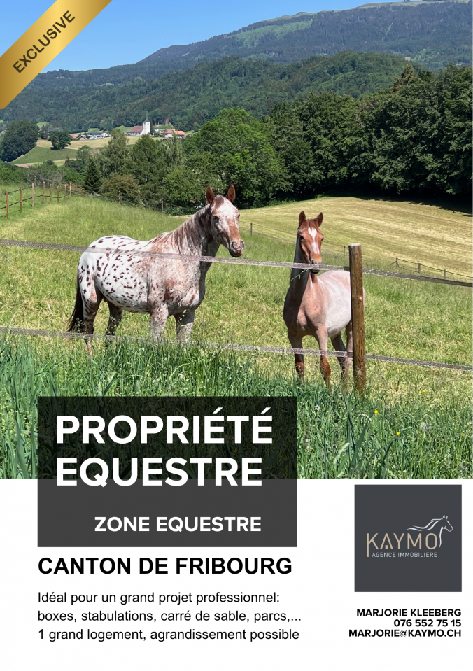 Rare domaine &eacute;questre dans le canton de Fribourg