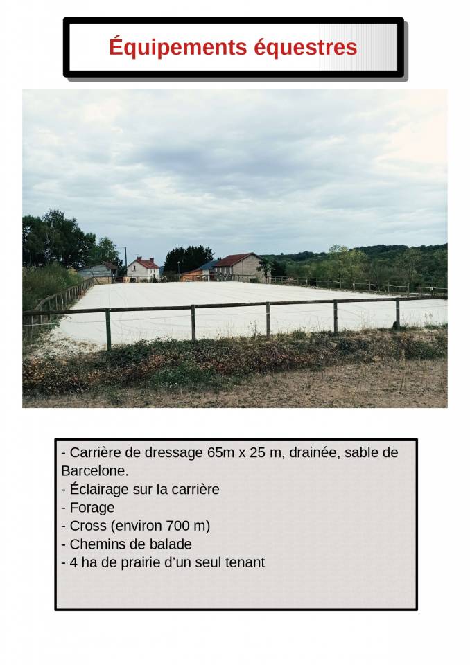 Vente propri&eacute;t&eacute; &eacute;questre avec g&icirc;te, 5ha