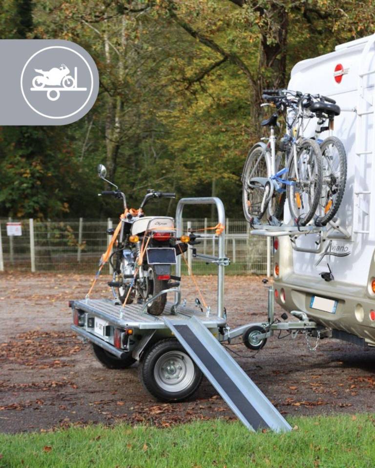 REMORQUE PORTE MOTO TRANSVERSALE - DEBON - NEUVE