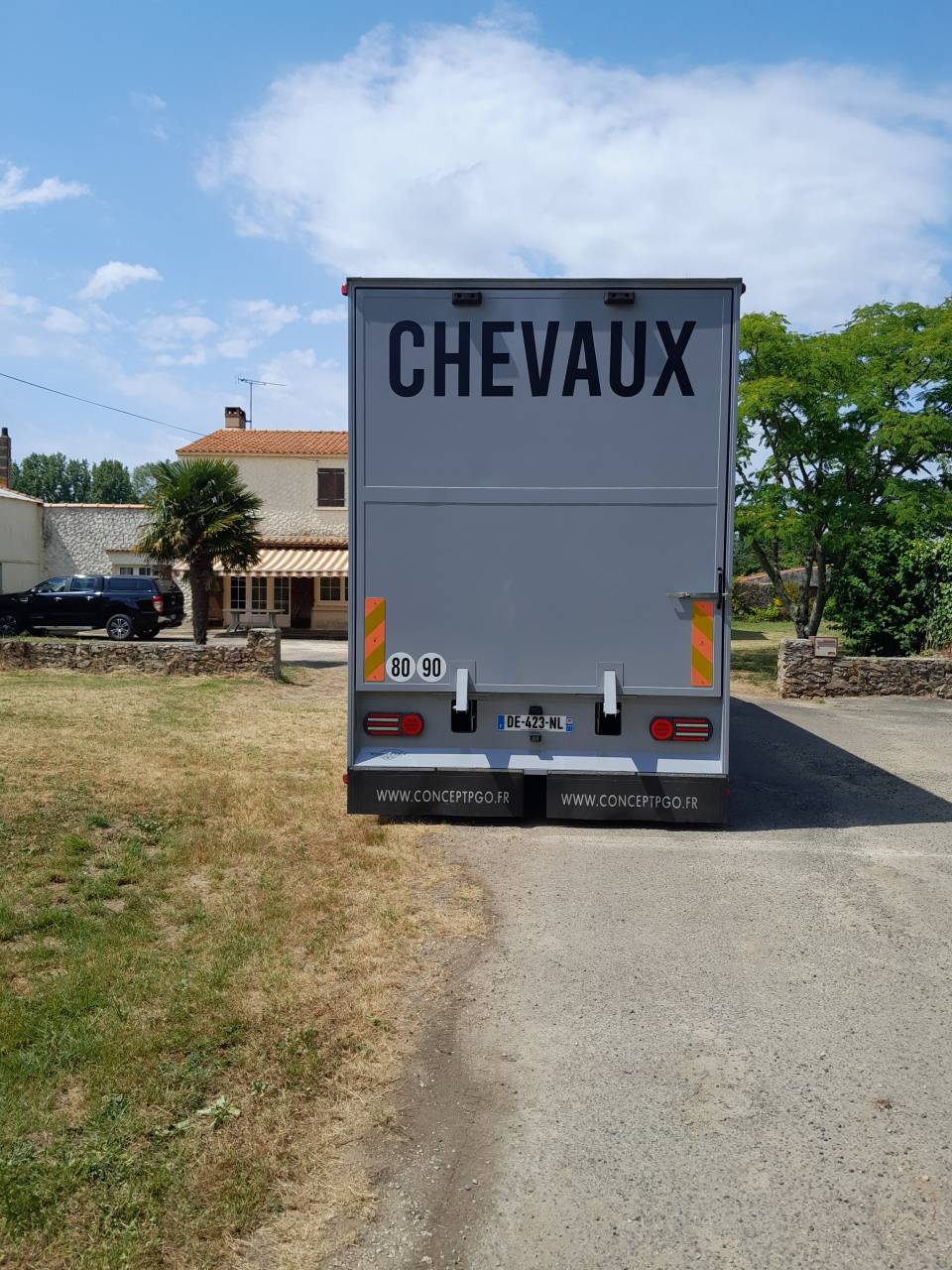 Camion MAN transport de 4 grands chevaux avec home-car
