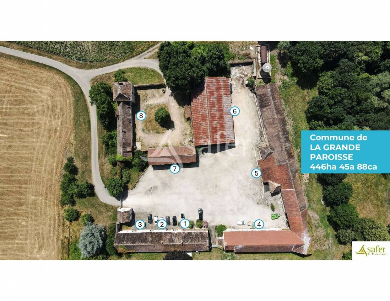 Propriété agricole 445ha avec bâti