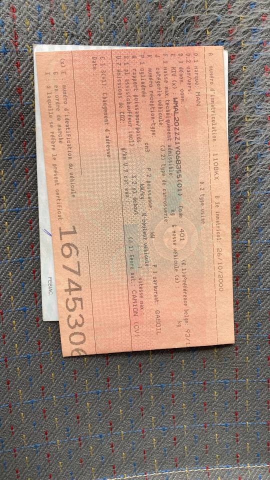 MAN - camion 4 chevaux