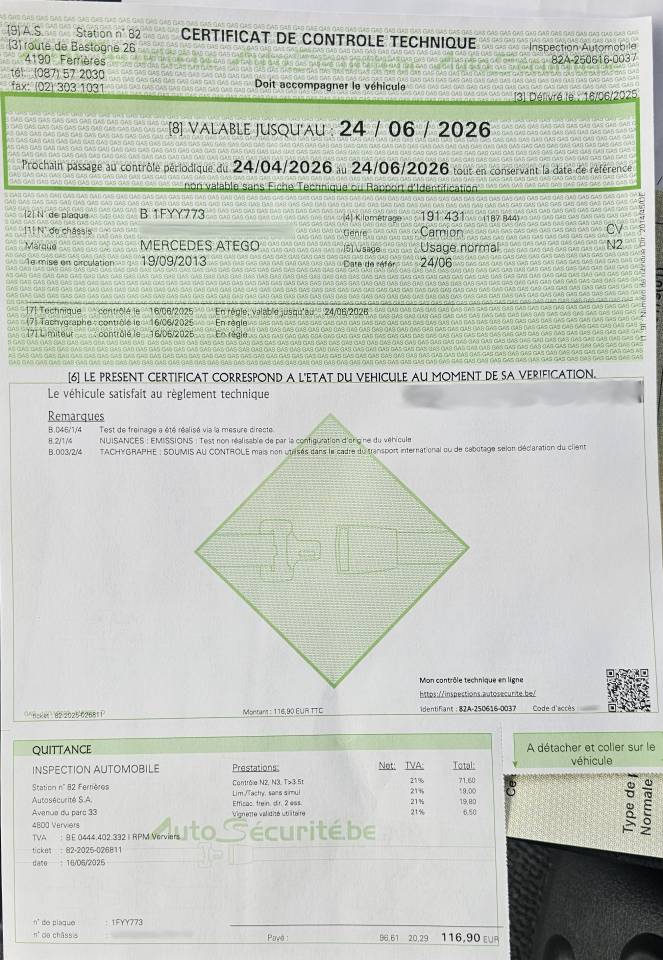 Camion Chevaux &ndash; Mercedes Atego 8T6 - 4 chevaux